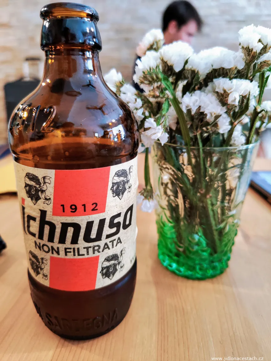 Sardinian unfiltered beer Ichnusa