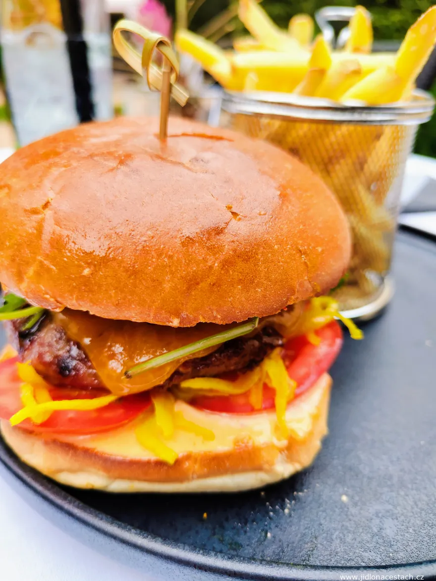 Le Grill Restaurant: The Grand Mark beef burger with arugula, fennel, cheddar cheese, and smoked chipotle mayo.