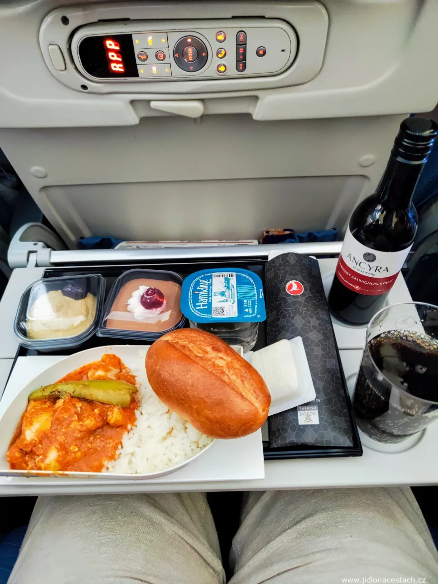 Turkish Airlines in-flight menu: dinner.