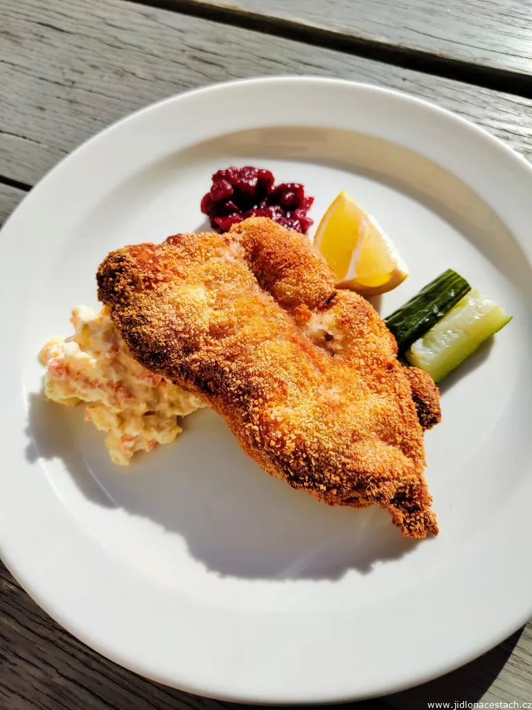 Pork schnitzel with potato salad Pork schnitzel with potato salad