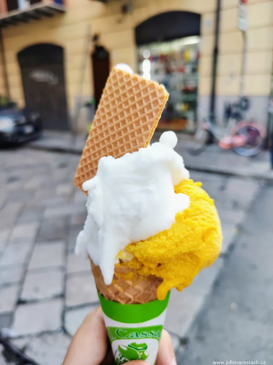Mango and lemon ice cream