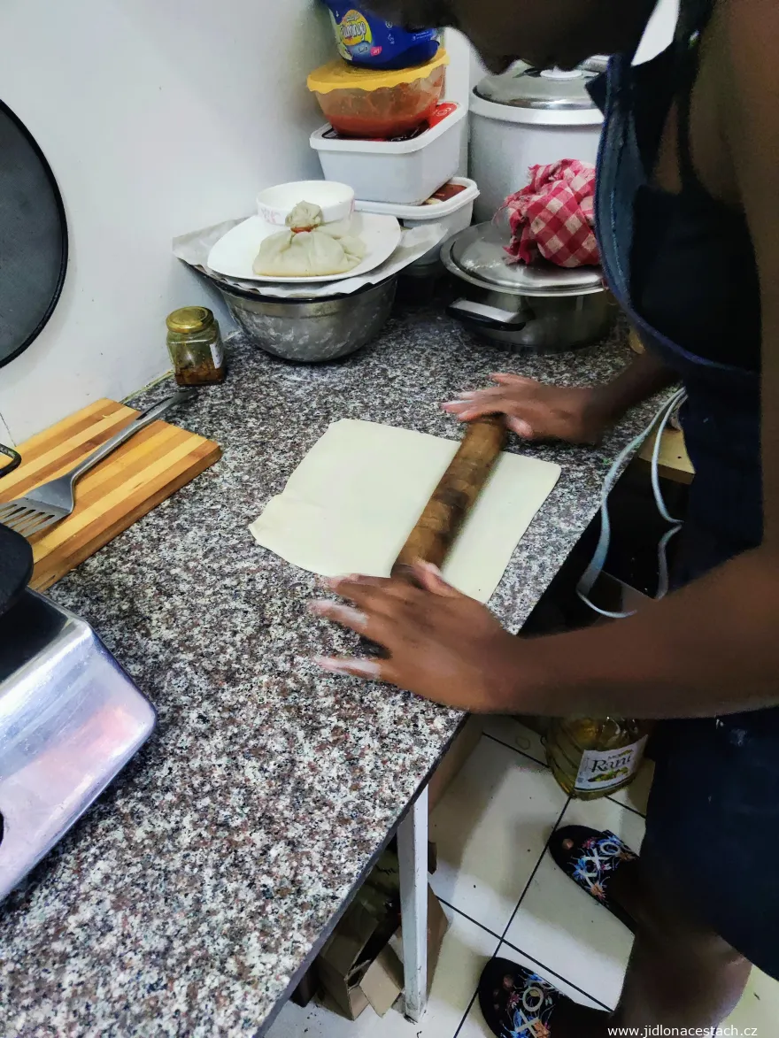 Rolling out paratha flatbread Rolling out paratha flatbread