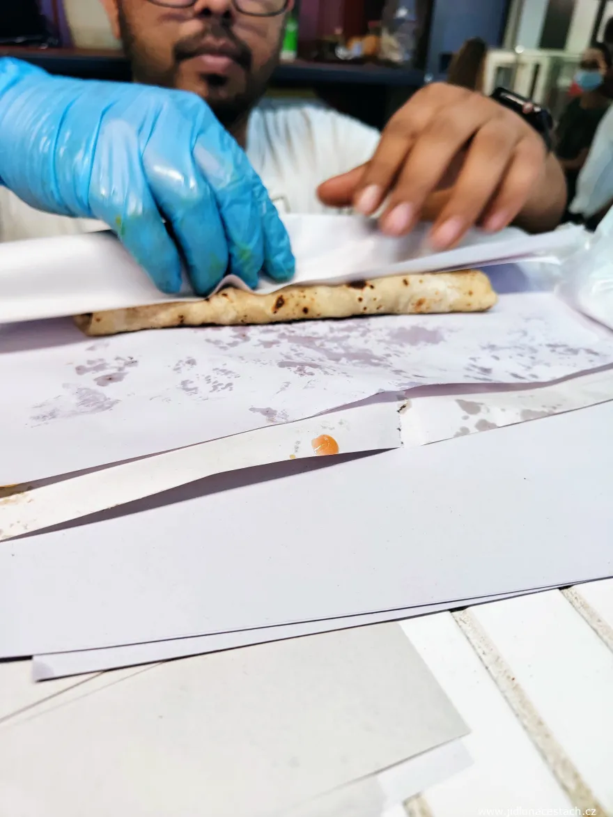 Rolling the flatbread