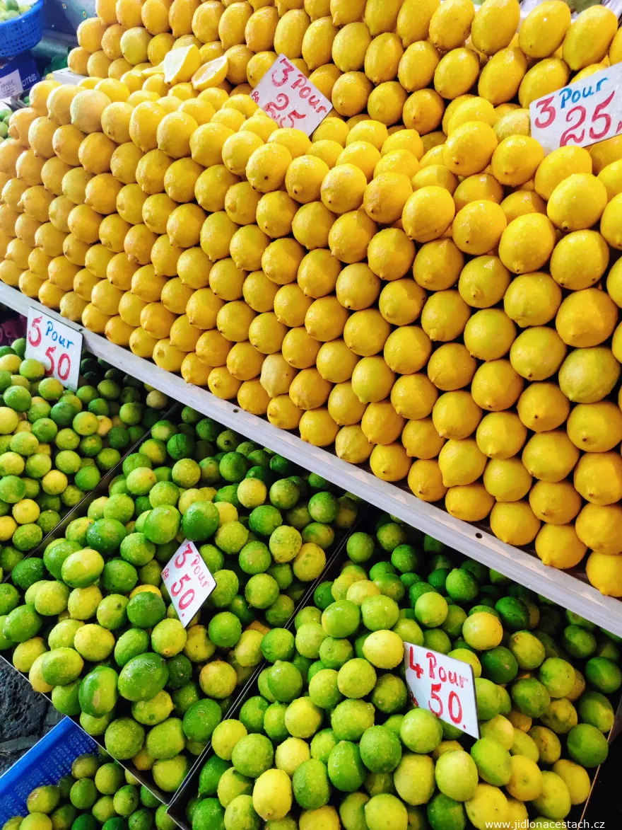 Lemons and limes at the market in Port Louis Lemons and limes at the market in Port Louis