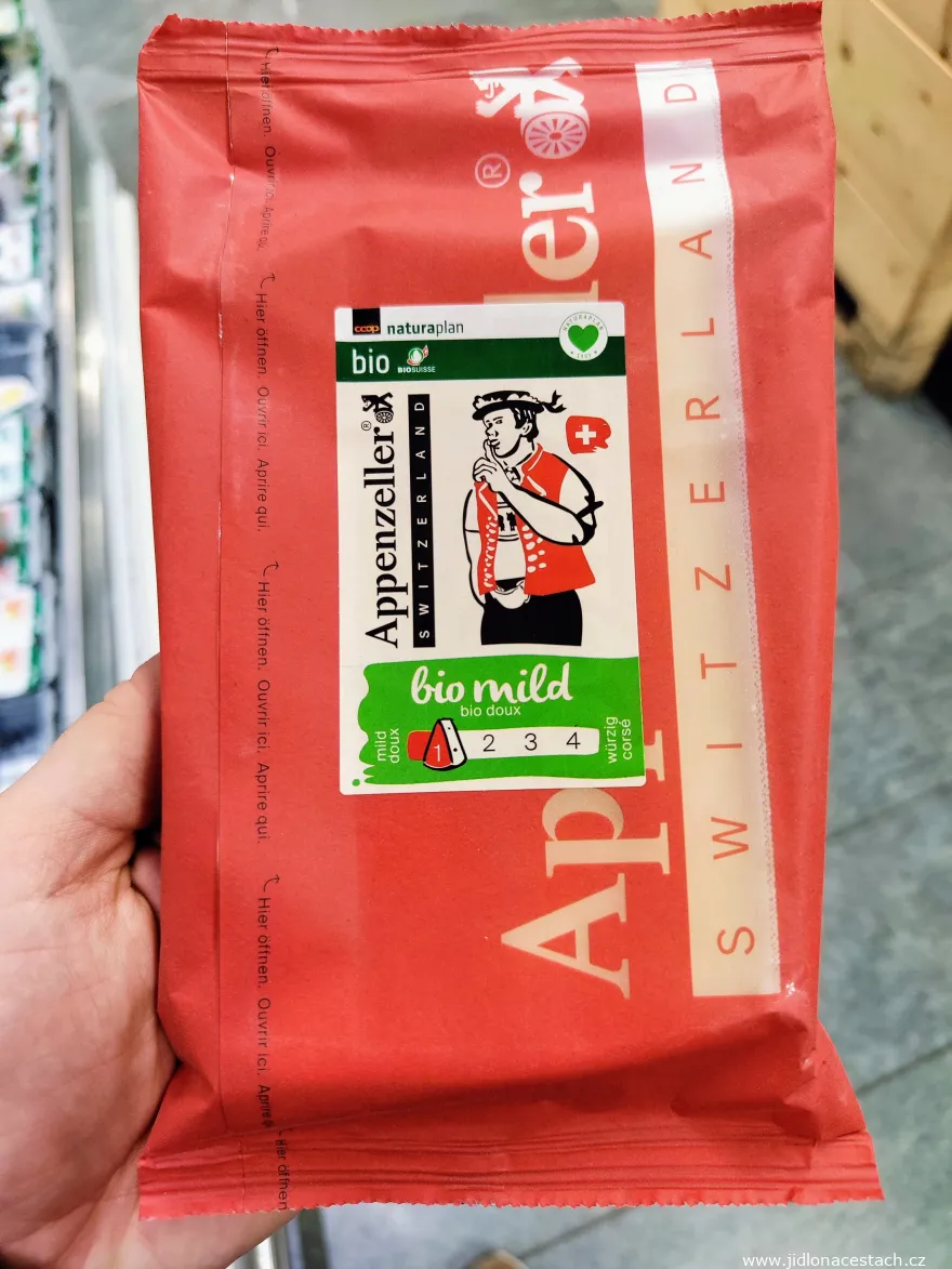 Appenzeller: a pack of organic cheese in the mildest strength. Appenzeller: a pack of organic cheese in the mildest strength.