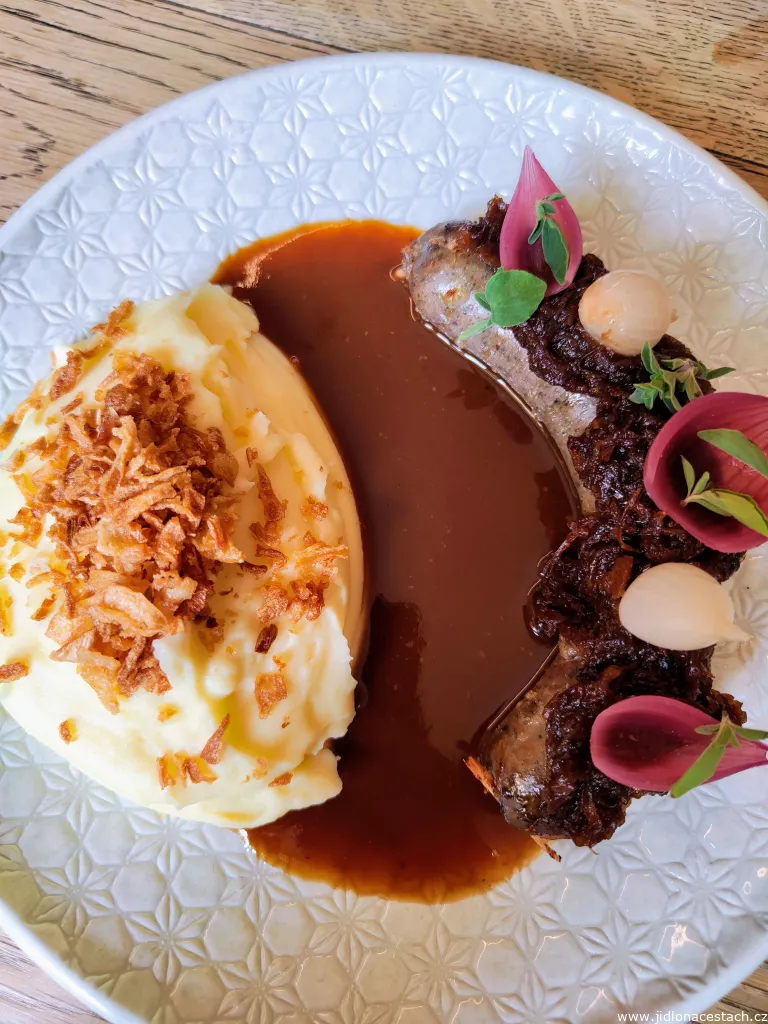 Mouflon jitrnice with mashed potatoes Mouflon jitrnice with mashed potatoes