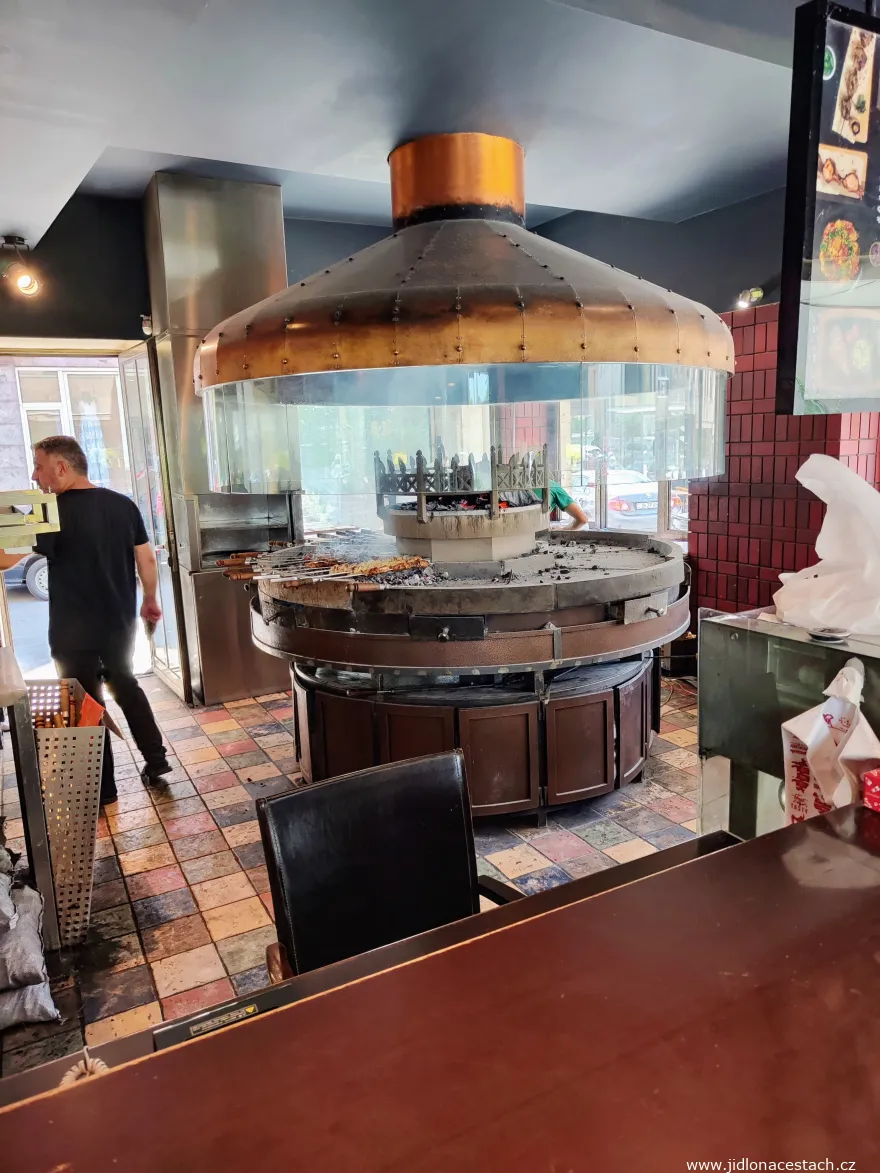 Open Armenian grill mangal in Artashi Mot restaurant Open Armenian grill mangal in Artashi Mot restaurant