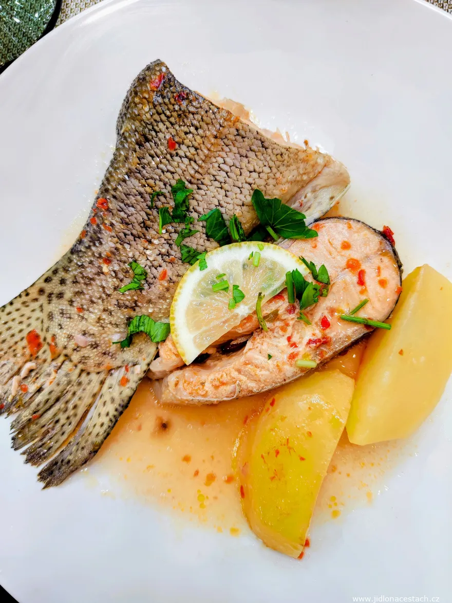 Steamed trout from Lake Sevan Steamed trout from Lake Sevan