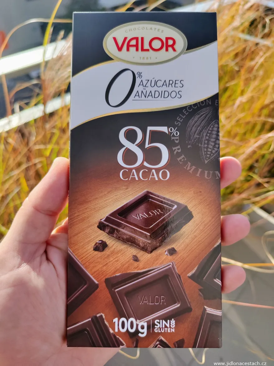 Španielska čokoláda Valor s 85 % kakaa.