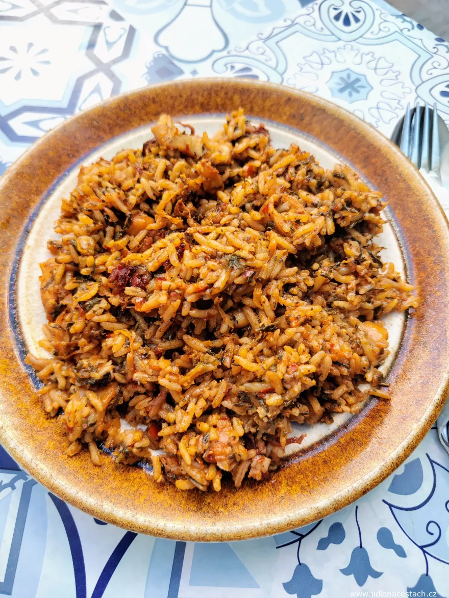 Riz djerbien: tunesischer Spinatreis. Riz djerbien: tunesischer Spinatreis.