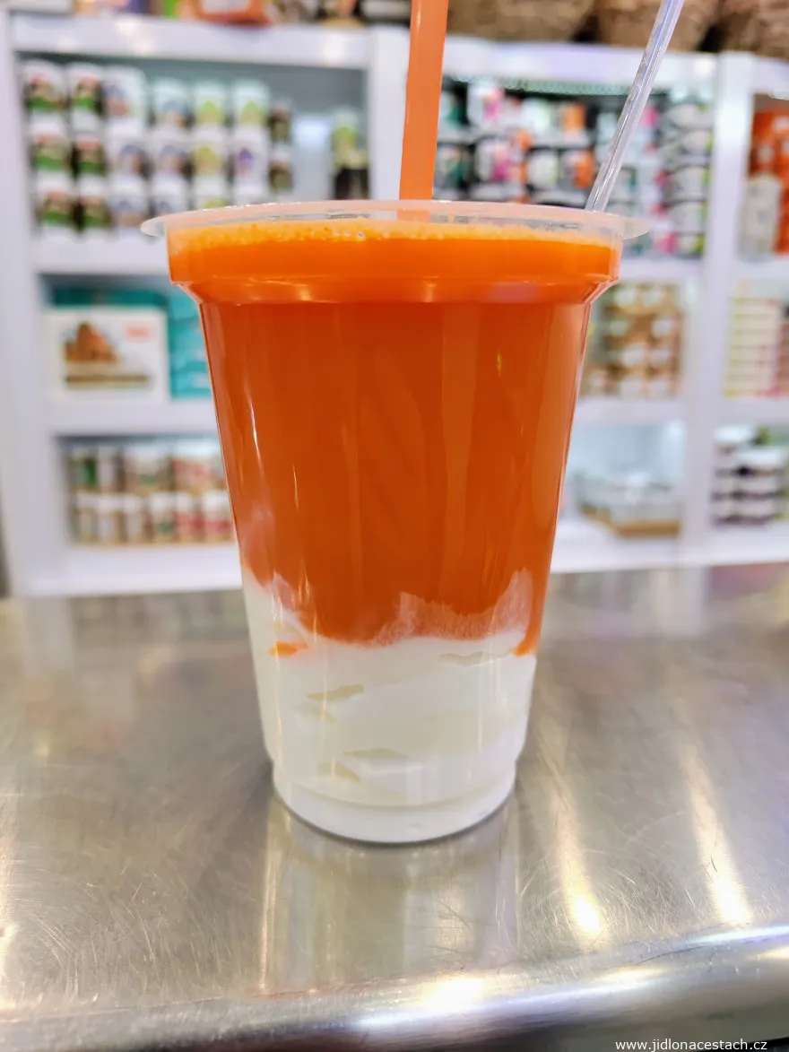Havij Bastani: carrot juice with ice cream. Havij Bastani: carrot juice with ice cream.