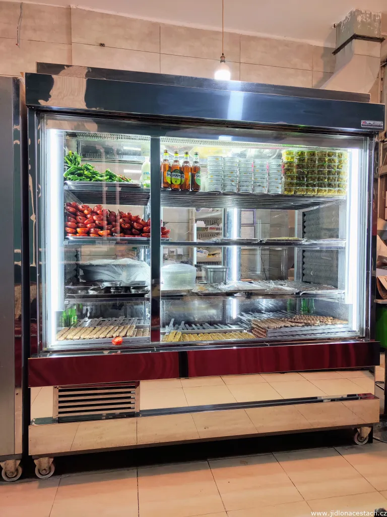 Modern cooling box used to chill kababs and other foods. Modern cooling box used to chill kababs and other foods.