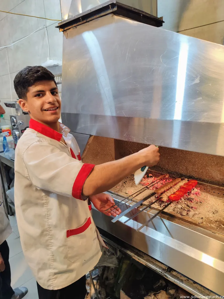 Preparing kabab.