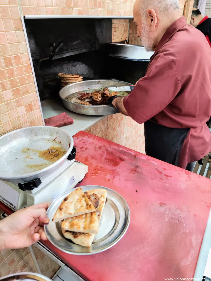 Preparation of fırın kebabı at the specialized restaurant Ali Baba Fırın Kebap in Konya.