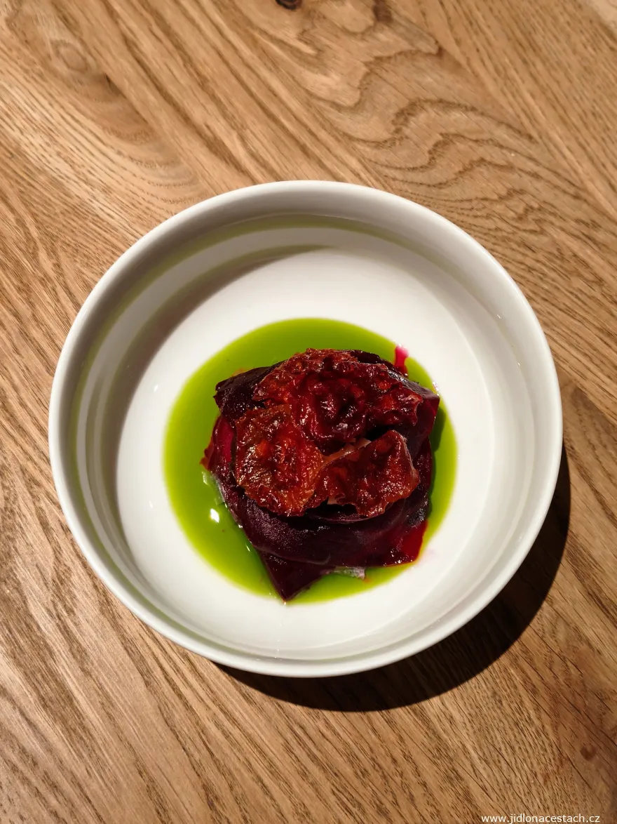 Vallmo Restaurant: beetroot, smoked mascarpone, bay leaf. Vallmo Restaurant: beetroot, smoked mascarpone, bay leaf.