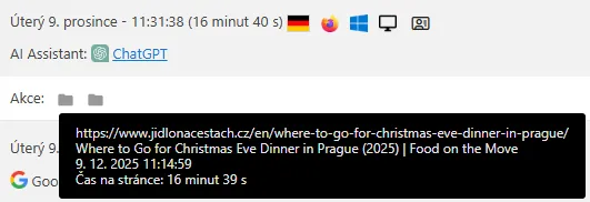 Un visitatore straniero arrivato sul mio sito da ChatGPT, dove cercava un consiglio su dove cenare alla vigilia di Natale a Praga (dicembre 2025). Un visitatore straniero arrivato sul mio sito da ChatGPT, dove cercava un consiglio su dove cenare alla vigilia di Natale a Praga (dicembre 2025).