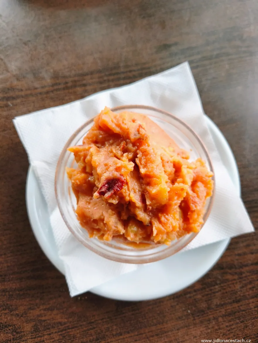 Makalo: a Macedonian dip made with potato and roasted pepper. Makalo: a Macedonian dip made with potato and roasted pepper.