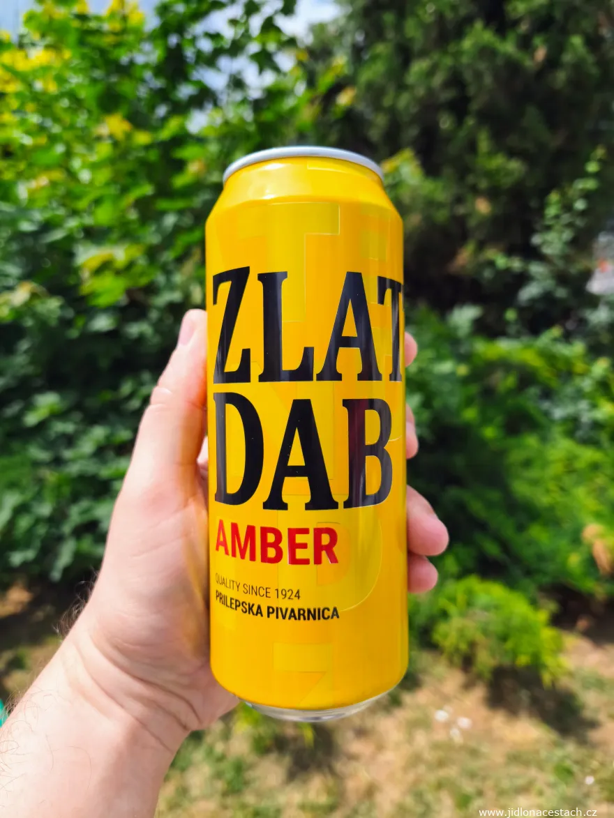 Makedonské pivo Zlaten Dab Amber - polotmavá varianta piva z Prilepu.
