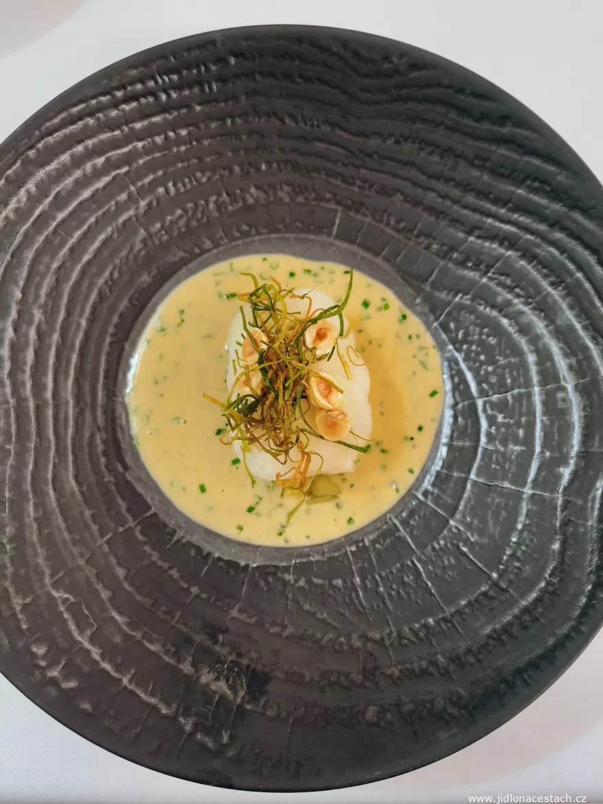 Smoked catfish: the first course of the tasting menu.
