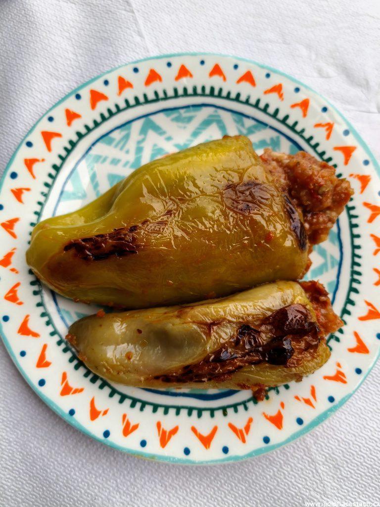 Speca të mbushura: Albanian stuffed peppers.